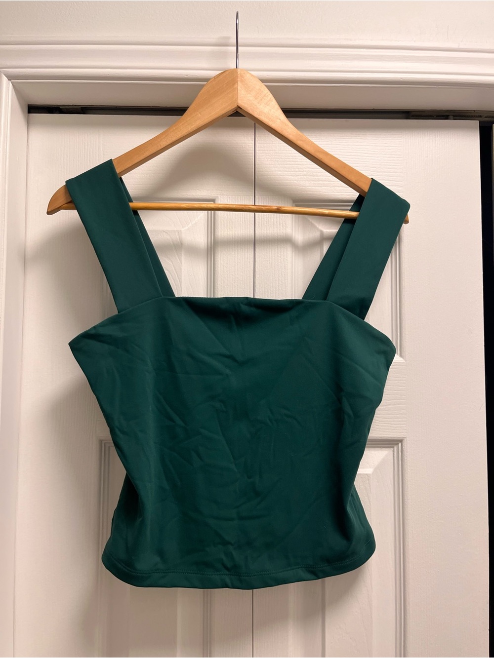 Dynamite Forest Green Square-Neck Wide-Strap top